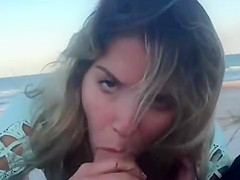 Beach couple sex fun