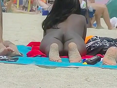 EXHIBITIONIST WIFE #100- HEATHER TAKES HER HUBBY HER GIRLFRIEND TO THE NUDE BEACH! GOOD VOYEUR BAD VOYEUR!!!