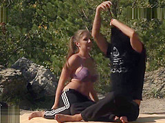 Nude beach sex, voyeurs video taken by a drone
