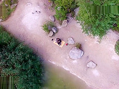 Nude beach sex, voyeurs video taken by a drone