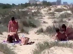 Couple on a nude beach