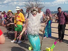 Topless By Coney Island Beach, NY - The 2019 Mermaid Parade