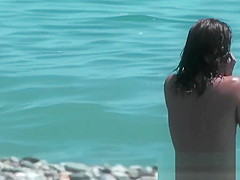 Hot young chick at the beach very hot voyeur hunter