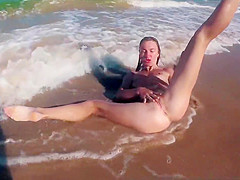 ASS DRIVER XXX - Naked Russian nudist girl Sasha Bikeyeva on on the public beaches of Valencia