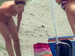 Small tits slim brunette naked nudist teen voyeur beach spy