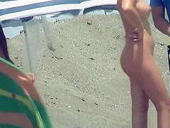 Small tits slim brunette naked nudist teen voyeur beach spy