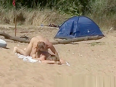 Swingers Party on a public Nude Beach