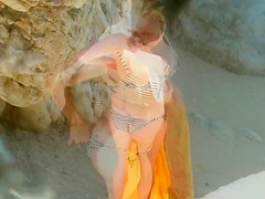 Spy Beach Mature with superslow saggy huge Tits Nipples Areo