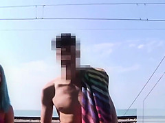 Dogging Around Barcelona'_s beaches! Even Voyeurs cum on Monica'_s mouth