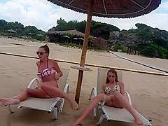 Two girls - beach fun