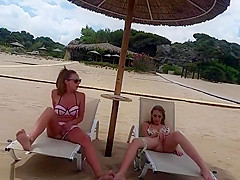 Two girls - beach fun