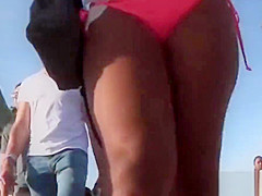 Hot Ebony Big Ass Bikini Close-Up Voyeur SPy Cam