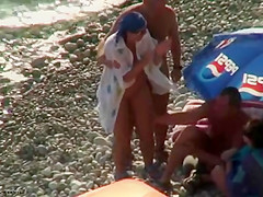 Real swingers at a nudist beach