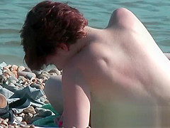 Beautiful nudist babes on beach posing for me