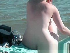 Beautiful nudist babes on beach posing for me