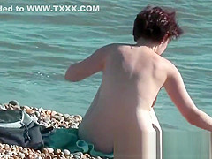 Beautiful nudist babes on beach posing for me