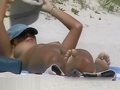 Couple split by Strangers on a nude beach