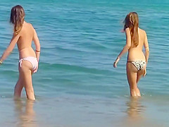 Random Topless Voyeur Sexy Beach Teens