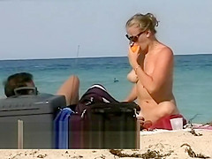 Nude beach voyeur films sexy ass women