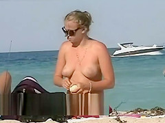 Nude beach voyeur films sexy ass women