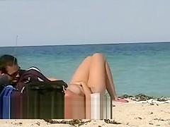 Nude beach voyeur films sexy ass women