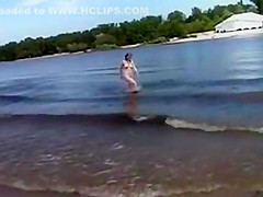 Teen nudists take off their clothes and play nude
