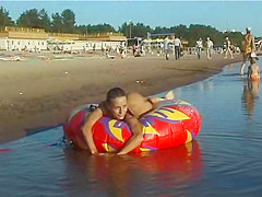 Spy nude girl picked up by voyeur cam at nude beach