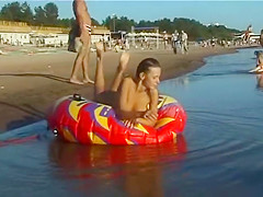 Spy nude girl picked up by voyeur cam at nude beach
