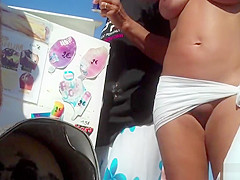 Mature Nudist Milfs Beach SpyCam Close-Up Voyeur HD Video