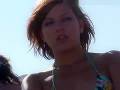 Lots of topless teens showing firm boobs and puffy nipples!