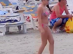 Pretty Bikini Girl At Beach