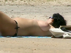 big tits on beach