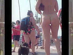 Big Ass Latina Bikini Cameltoe Shaved Pussy Beach Voyeur HD