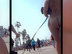 Big Ass Latina Bikini Cameltoe Shaved Pussy Beach Voyeur HD