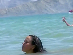 Sexy Brunette Hot NUDITS Beach Babe Voyeur Video