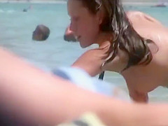 Sexy Brunette Hot NUDITS Beach Babe Voyeur Video