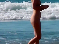 Big Tits Blonde Babe Amateur Nudist Beach Voyeur Video