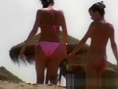 Sexy nudist chicks are being filmed on the beach