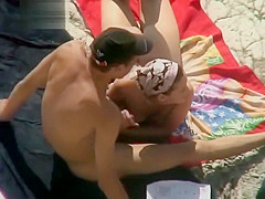 Beach Nudists Fingering and Blowjob Cum Swallow