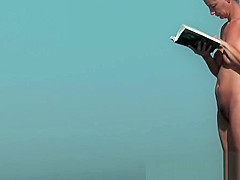 Sexy nudist babes filmed playing on the nude beach