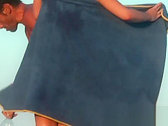 Sexy nudist babes filmed playing on the nude beach