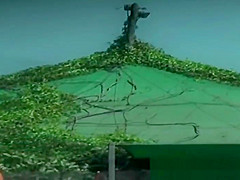 Sexy toned body walking naked on a crowded beach