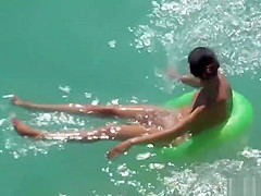 Sexy Naked Milfs Sunbathing Nude in the water voyeur spy cam