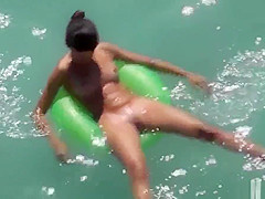 Sexy Naked Milfs Sunbathing Nude in the water voyeur spy cam