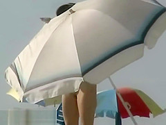 Hot from a nude beach voyeur with naked skinny chicks