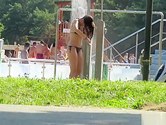 Sexy Amateur Bikini Babes Public Pool Voyeur HD Spycam Video