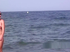 Hot Blonde Nudist Milf Naked At The beach With Hubby Spycam