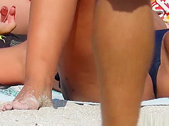 Nice Tits Bikini beach Teens Tanning Topless Voyeur HD Video