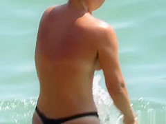 Nice Tits Bikini beach Teens Tanning Topless Voyeur HD Video