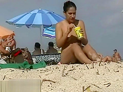 Couple split by Strangers on a nude beach